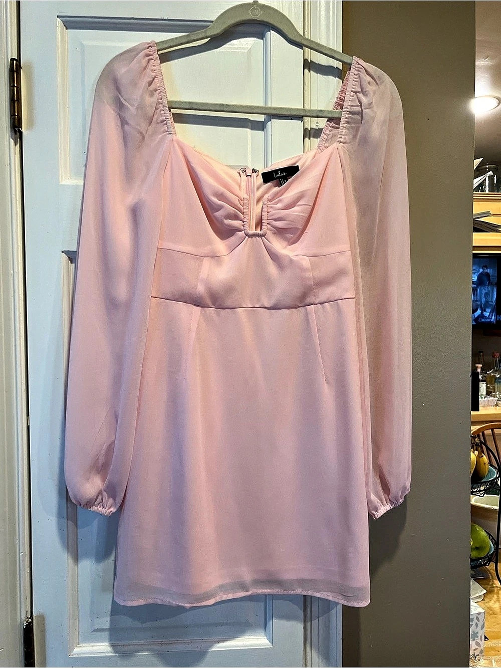 Lulus Mini Long Sleeve Dress in Pink Like New